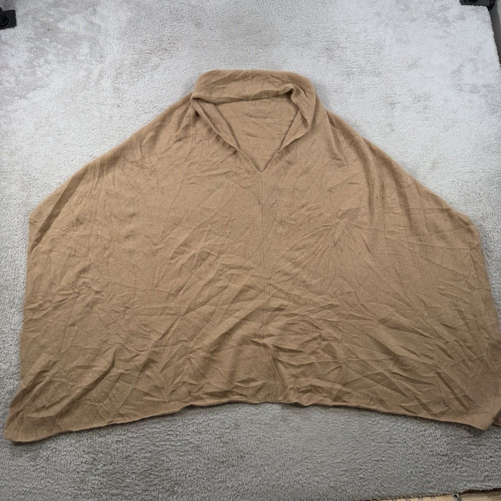 Alashan Poncho Sweater Womens One Size Brown 100% Cashmere Cowl Neck Cape